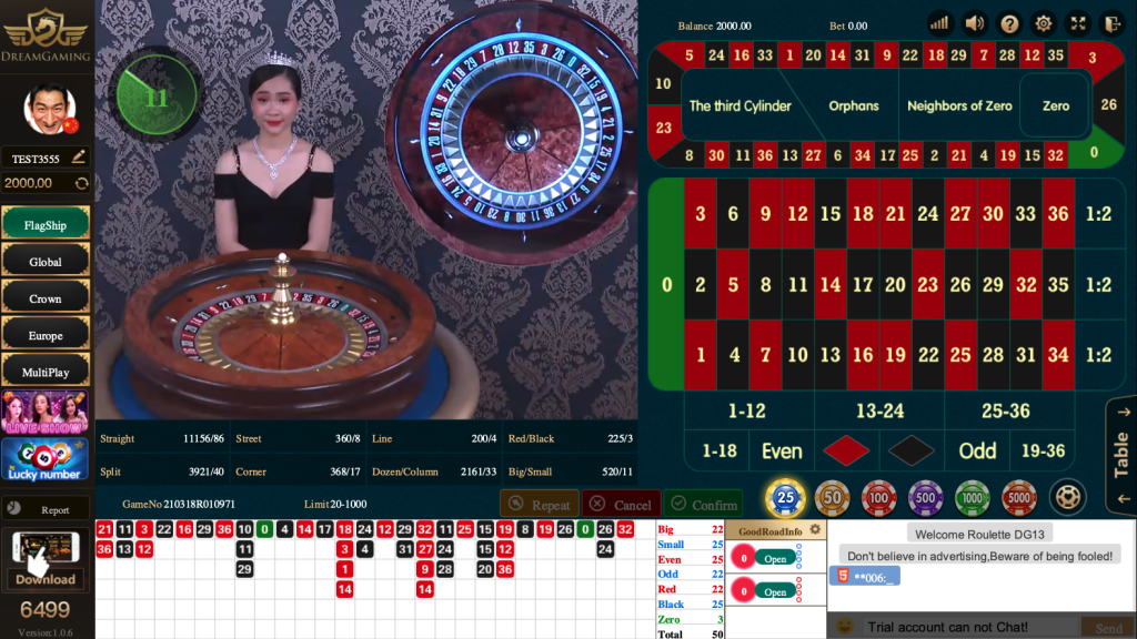 Roulette Dream Gaming – Trải Nghiệm Sòng Bài Đẳng Cấp Thế Giới 2 Giao diện chơi roulette Dream Gaming tại sảnh live casino